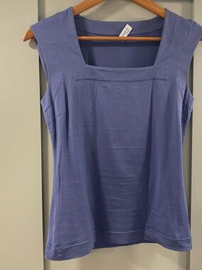 Akris Punto Periwinkle Square-Neck Knit Tank